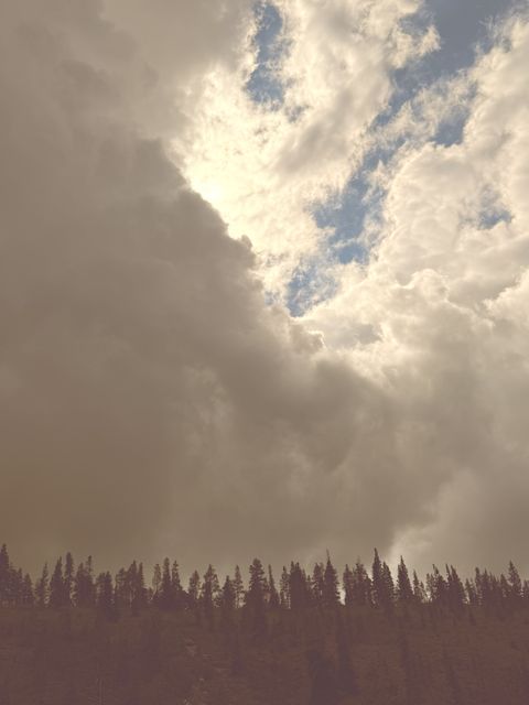 Light Breaking Through Northern Rockies Clouds