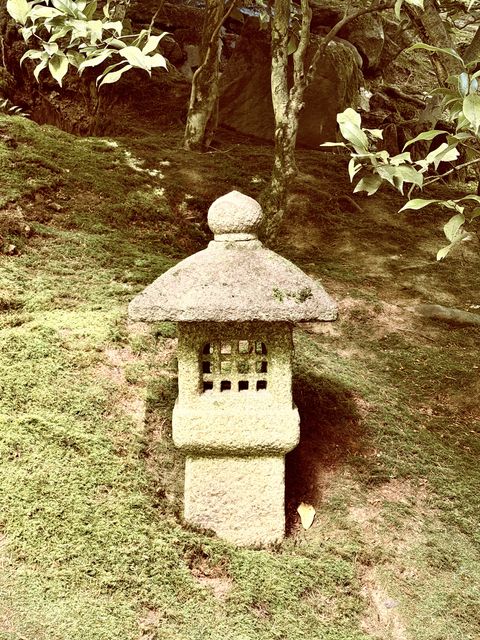Moss-Covered Stone Lantern, Arlington Heights Oregon