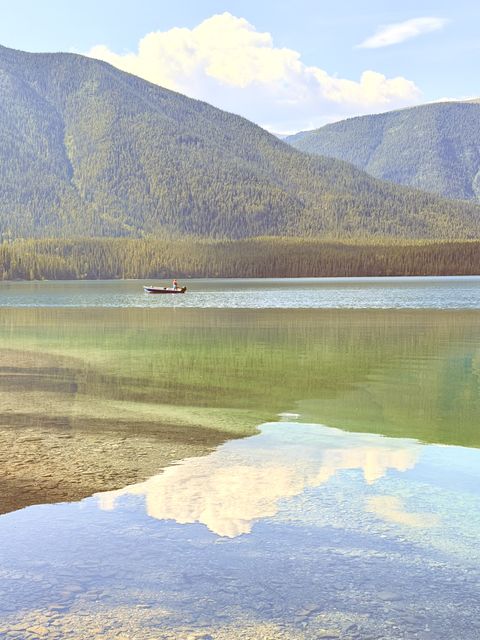 Solitary Boat on Muncho Lake