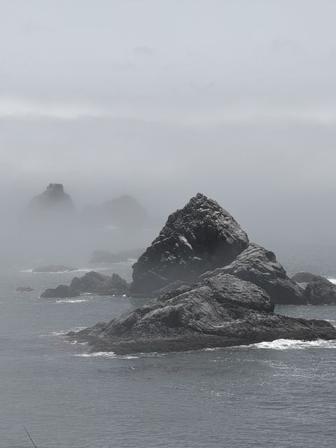 Misty Sea Stacks off Brookings Oregon