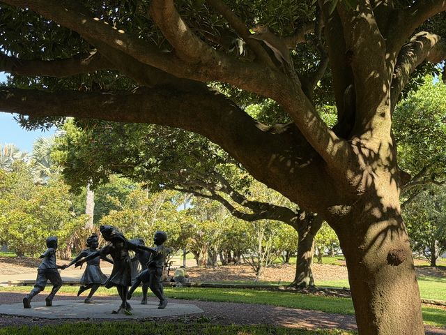 Bronze Children Dancing Under Largo Oak