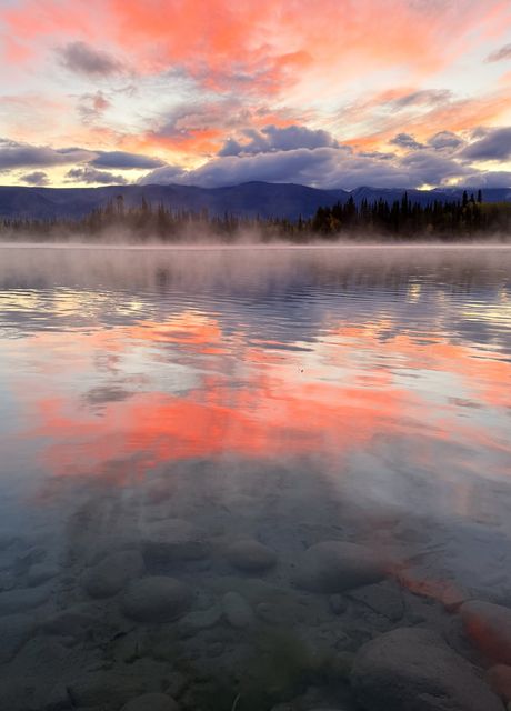 Misty Sunrise at Boya Lake