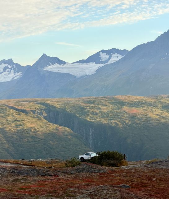 White Pickup at Thompson Pass