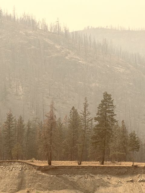 Smoke-shrouded Nicola Valley slopes