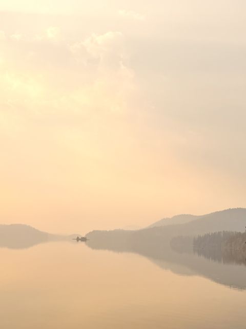 Lone Butte Island in Golden Haze