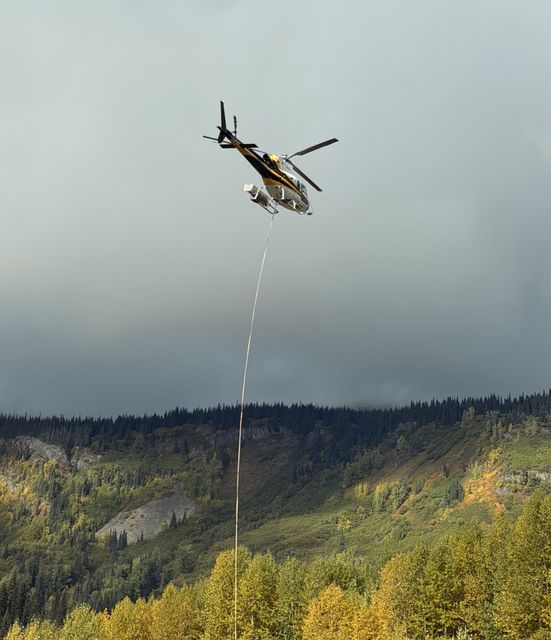 Sling-Load Helicopter at Bell 2 Lodge