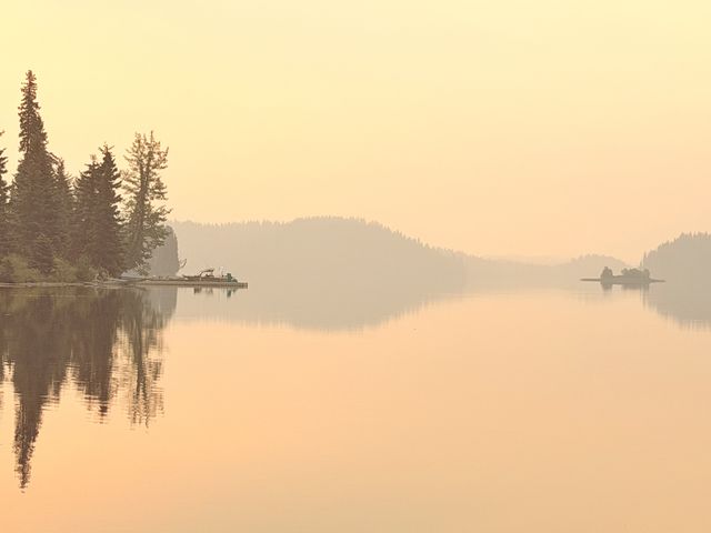 Peach Haze on Lone Butte Lake