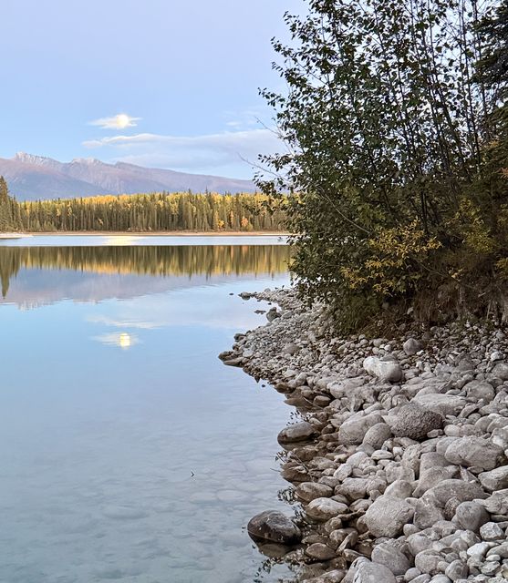 Moonlit Rocky Shore, Boya Lake