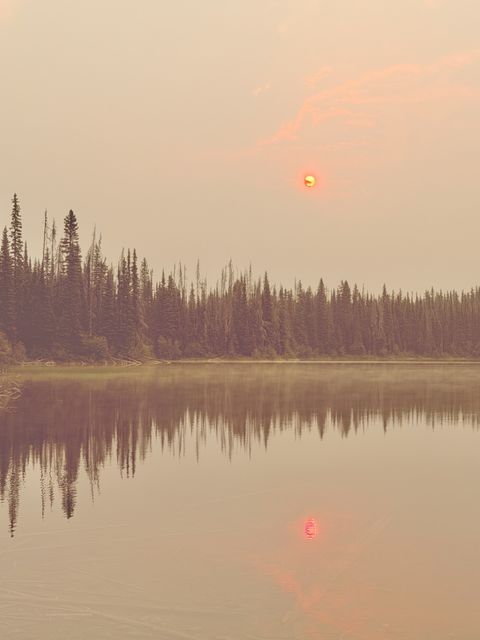 Smoky Sun over Area O Lake