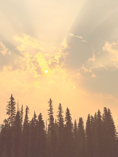 Golden Sunbeams Over Lone Butte