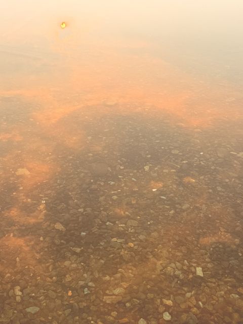 Smoky sunset over Lower North Thompson riverbed