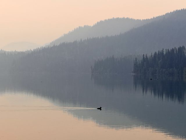 Dawn haze over Lone Butte
