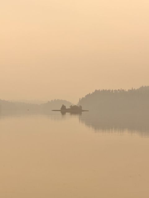 August Haze over Lone Butte Lake